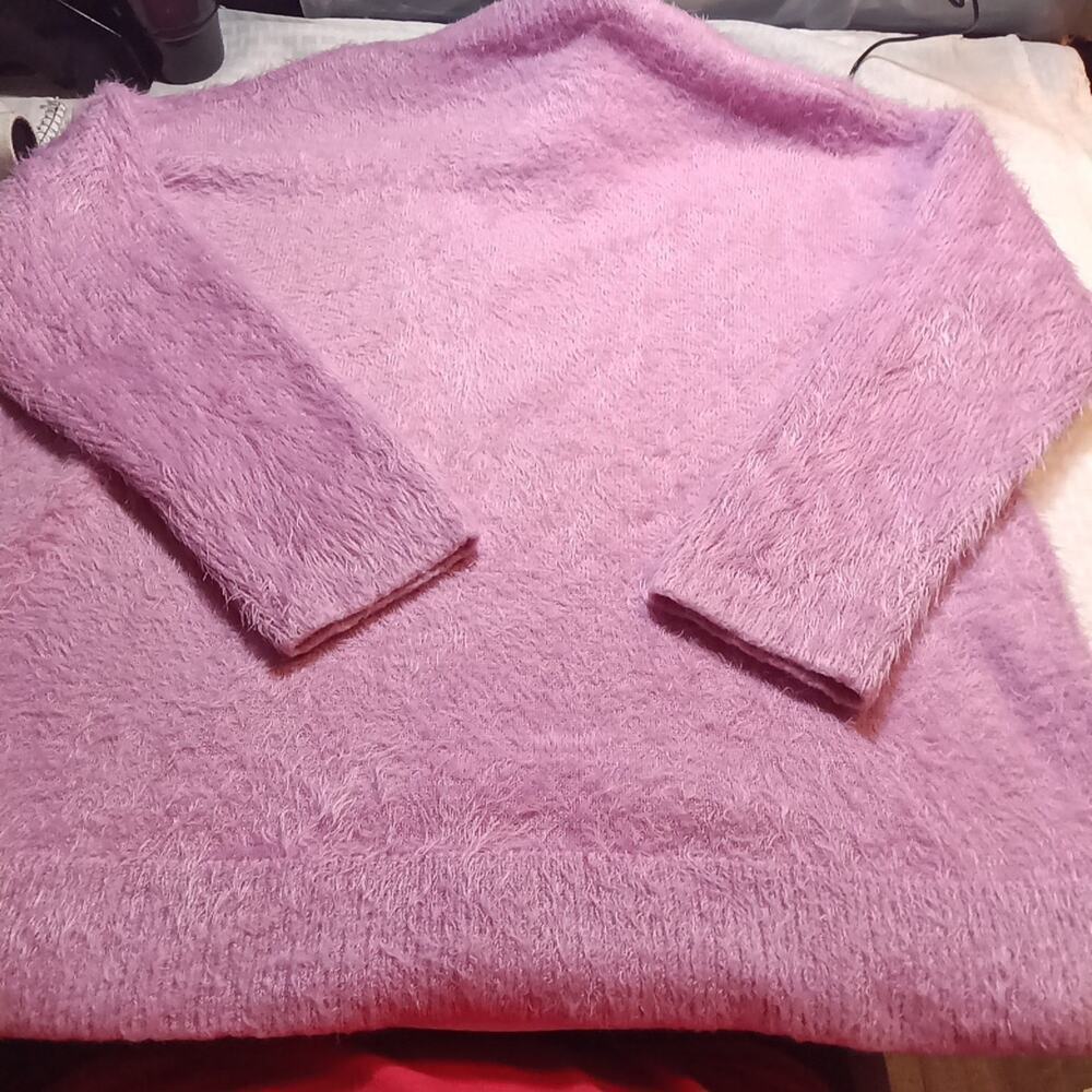 show me your mumu sweater Xl Pink Eyelash Oversize Pretty Pink Knit Cozy Comfort - Picture 6 of 7
